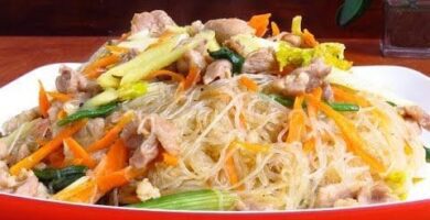 recetas de fideos chinos transparente con pollo
