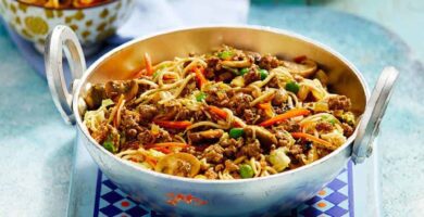 recetas de fideos chinos con carne molida o picada